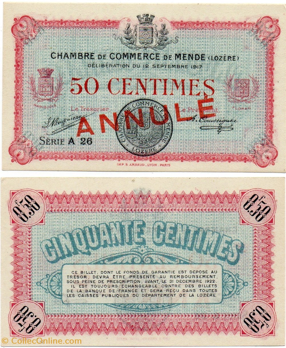 billets europe france 50 cent c c m serie a26 annule