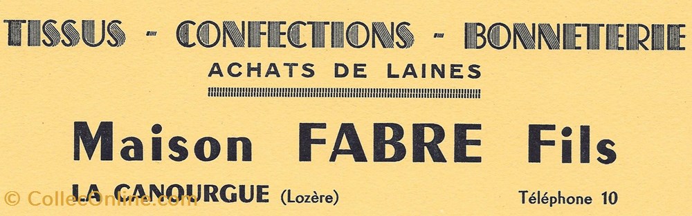 Fabre fils (vers 1930-40) documents anciens factures commerciaux fabre fils vers 1930 40