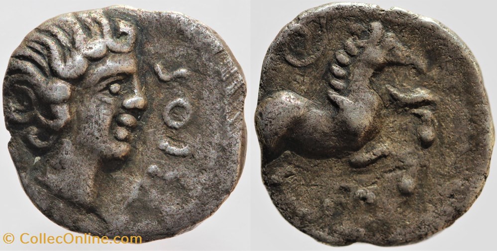 Arvernes - Denier PICTILOS monnaies antiques av jc ap celtes arvernes denier pictilos