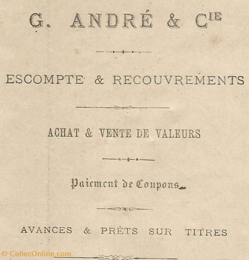 documents anciens factures commerciaux andre g cie 1881