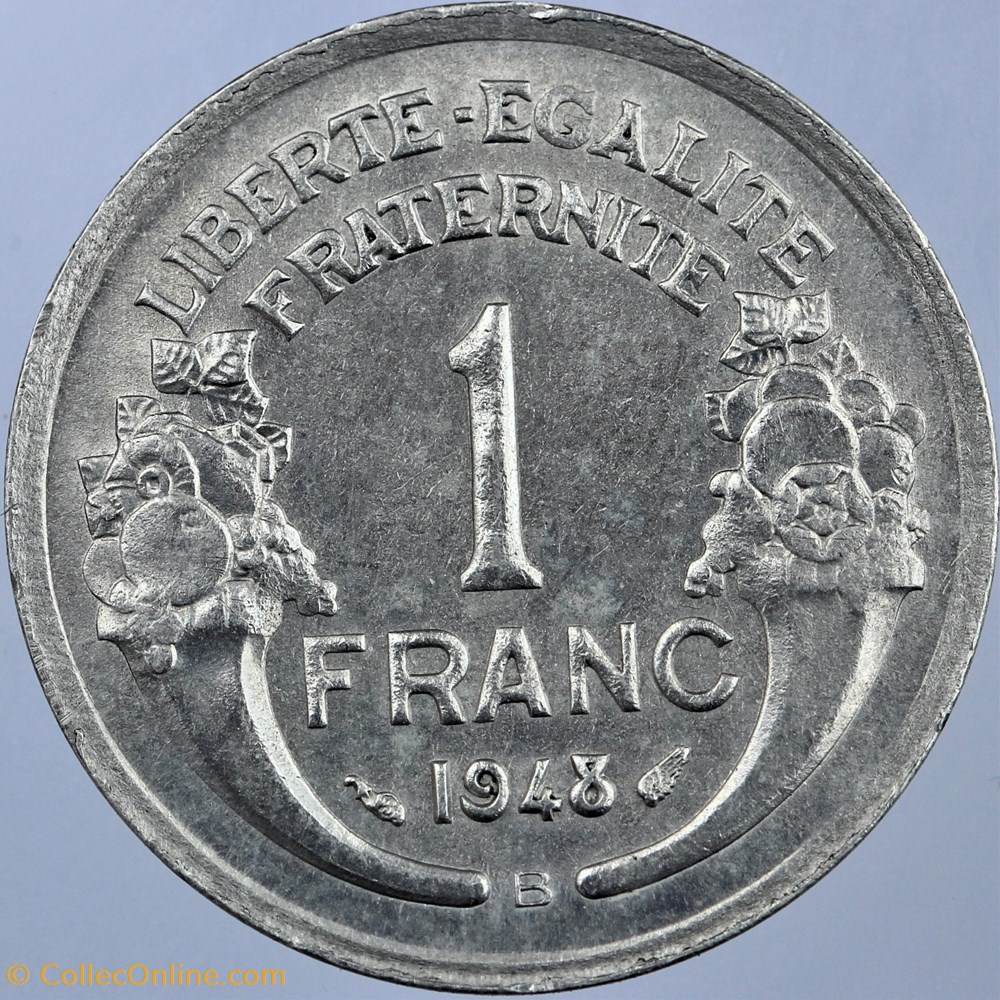 F-221 - Morlon - 1 fr. - 1948 B - 0,69 g 3 monnaies monde france f 221 morlon 1 fr 1948 b 0 69 g