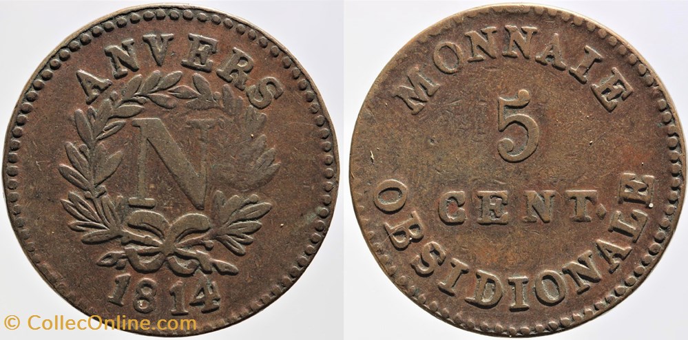 monnaies monde france 1814 premier empire 5 centimes anvers