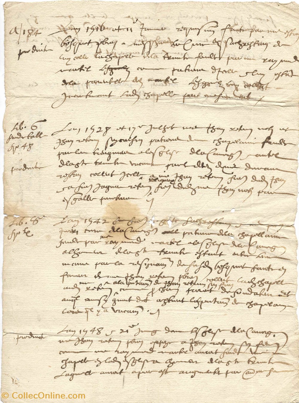 documents anciens autres 1416 1428 1442 et 1448 copie concerne la chapelle de la trinite de eglise de la canourgue