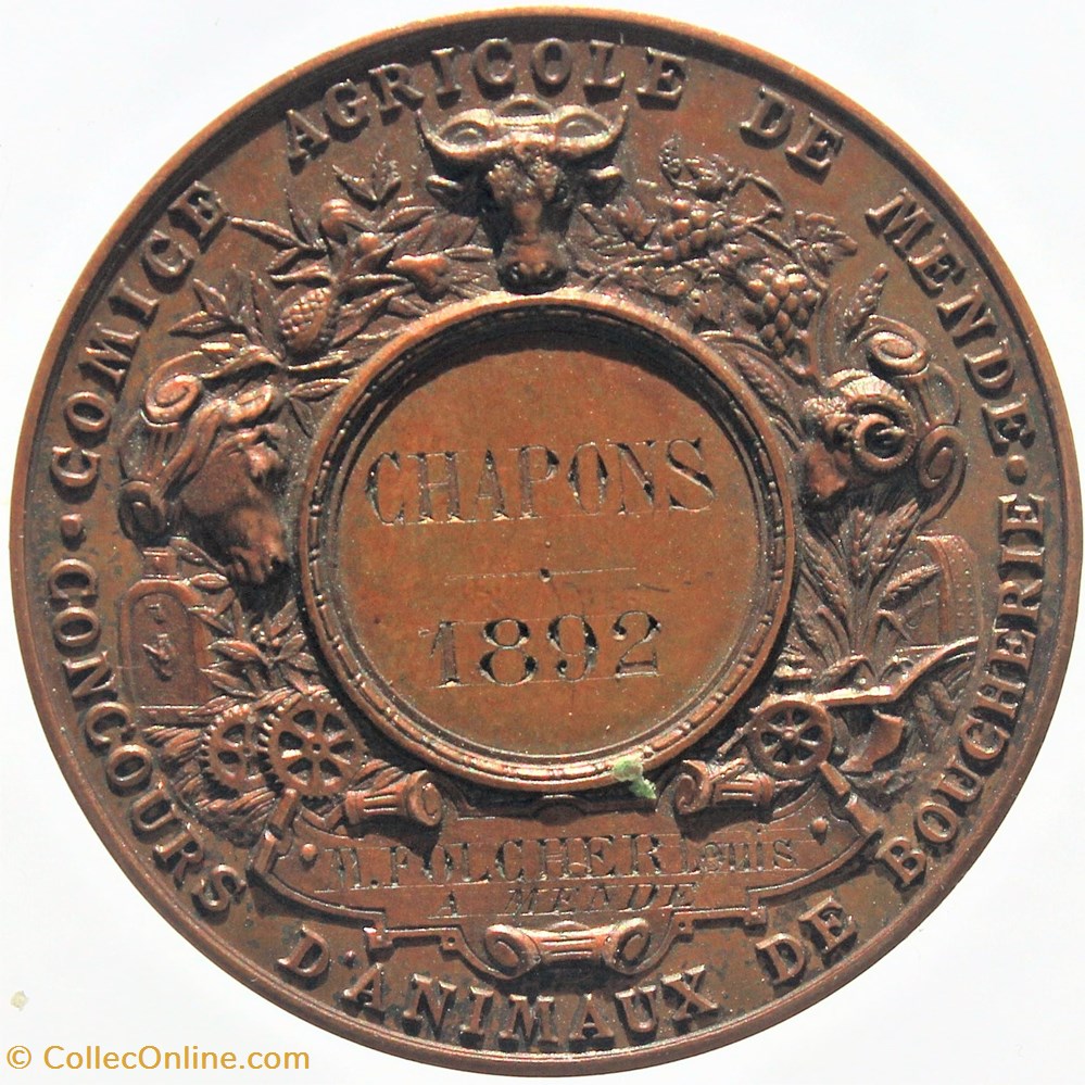 1892 - Chapons 3 medailles france 1892 chapons