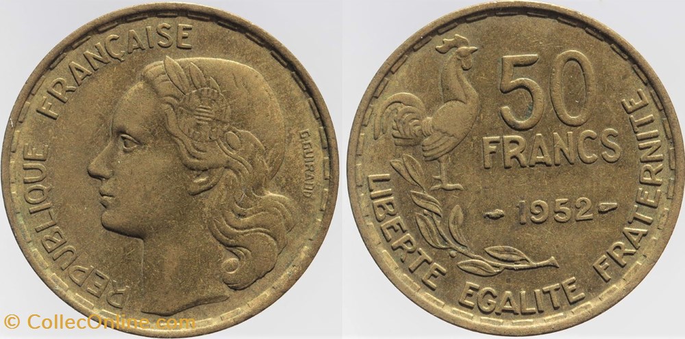 F-425 - Guiraud - 50 fr. - 1952 monnaies monde france f 425 guiraud 50 fr 1952