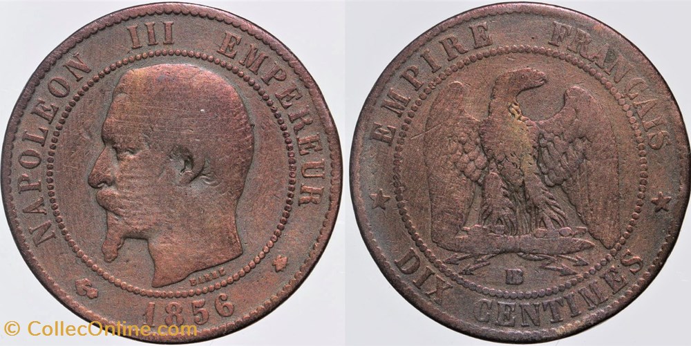 F-133 - Second Empire - 10 centimes - 1856 BB monnaies monde france f 133 second empire 10 centimes 1856 bb