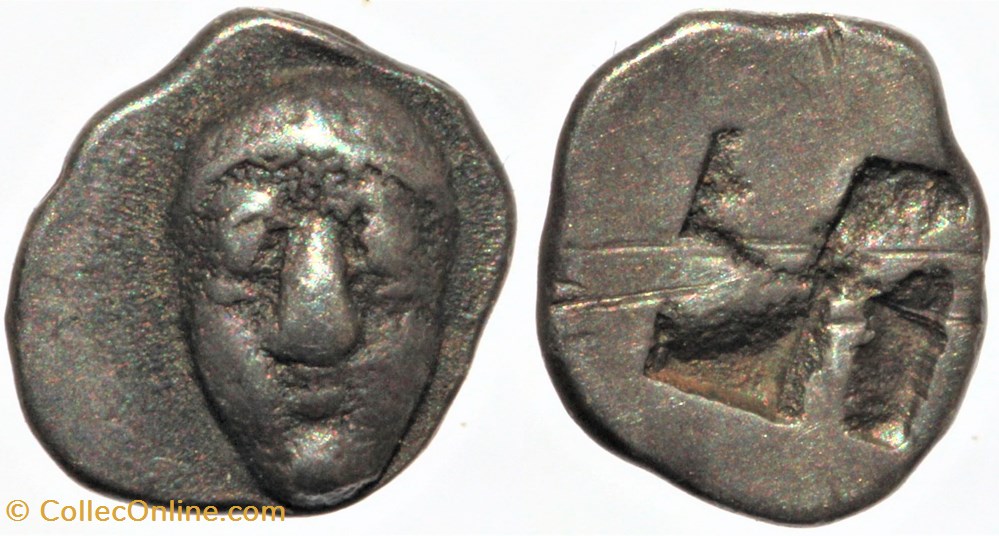 Massalia - Hémi-obole à la tête de face monnaies antiques av jc ap celtes massalia hemi obole a la tete de face