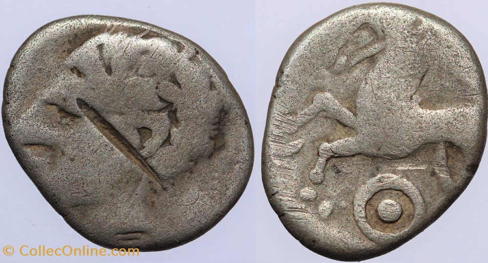 Arvernes - Drachme à l'anneau lisse monnaies antiques av jc ap celtes arvernes drachme a anneau lisse
