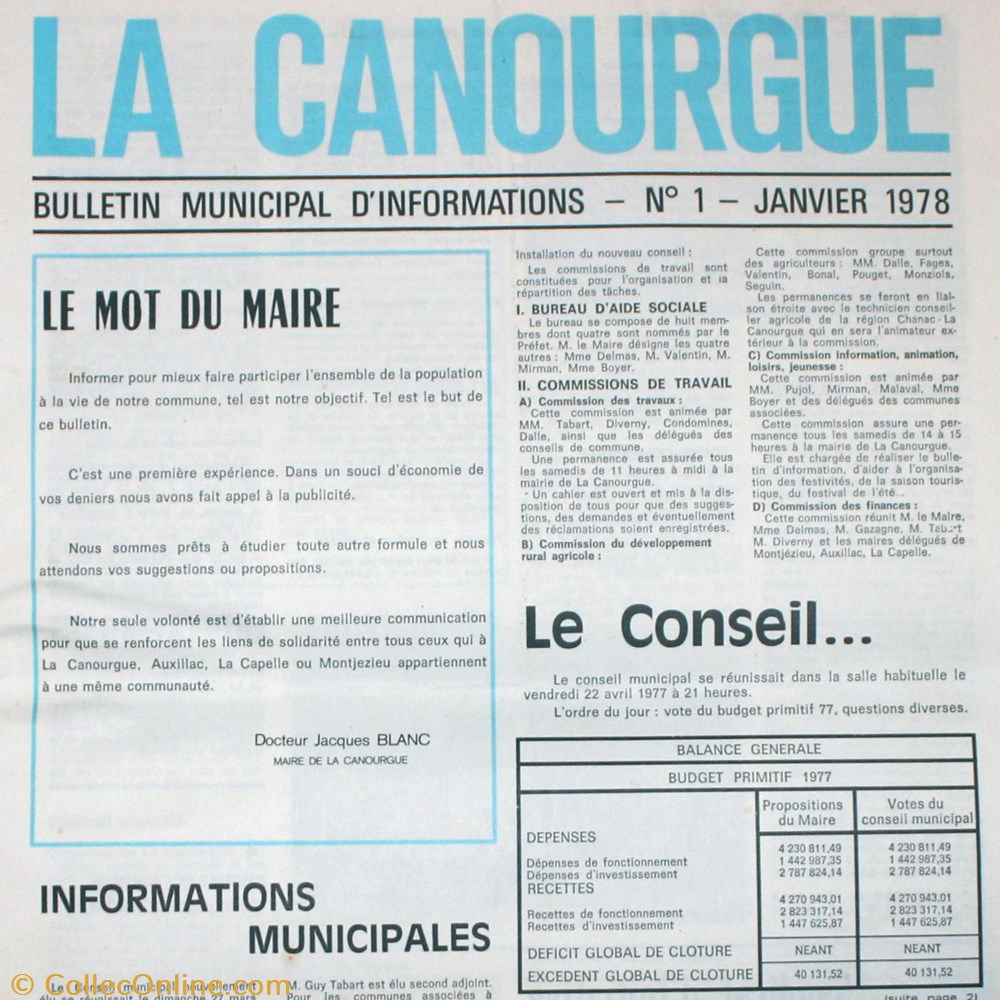 1978 - Bulletin Municipal N°1 documents anciens autres 1978 bulletin municipal n 1
