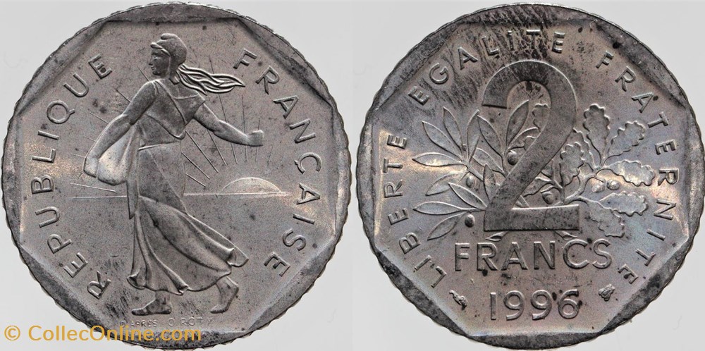 monnaies monde france f 272 roty 2 frs 1996