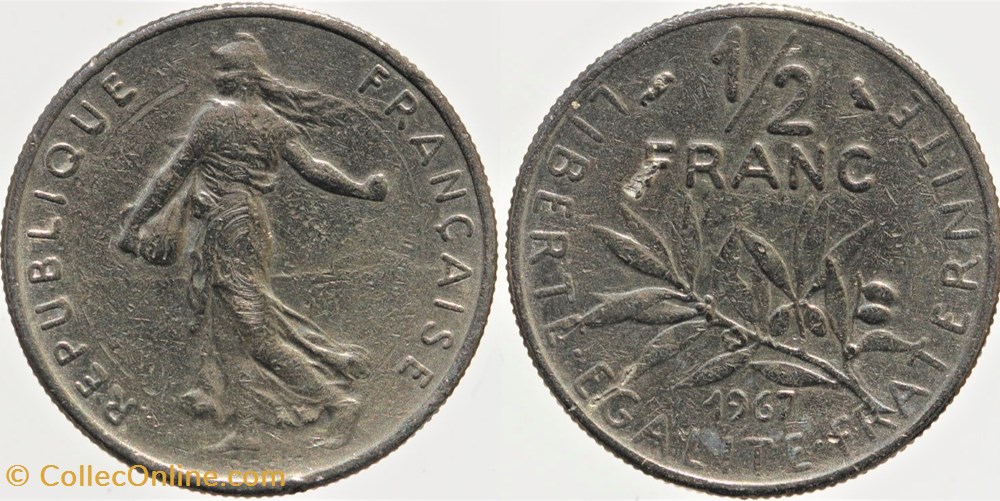monnaies monde france f 198 roty 1 2 fr 1967