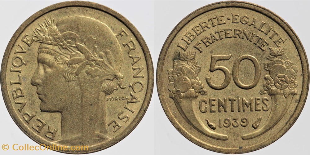 monnaies monde france f 192 morlon 50 c 1939