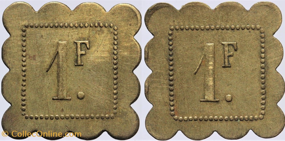 Jeton de 1 franc monnaies paranumismatique jetons poids jeton de 1 franc