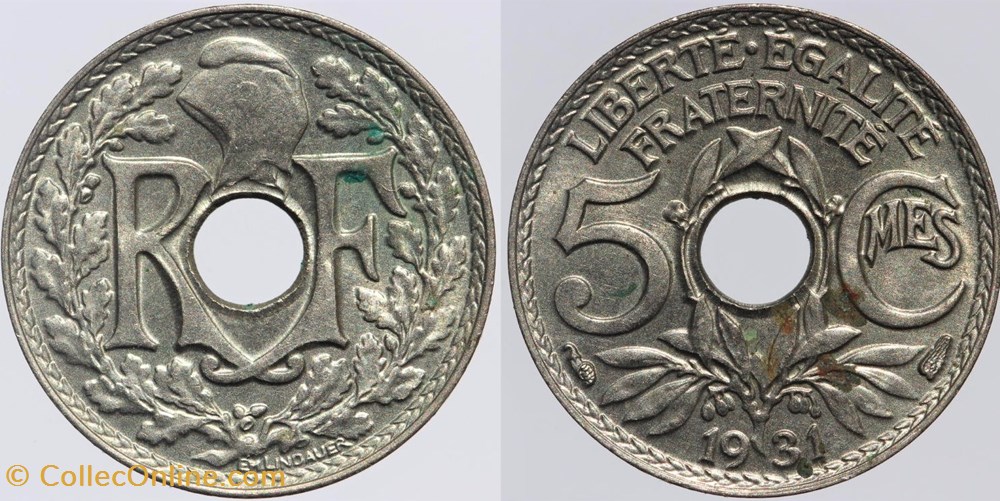 F-122 - Lindauer - 5 c. - 1931 monnaies monde france f 122 lindauer 5 c 1931