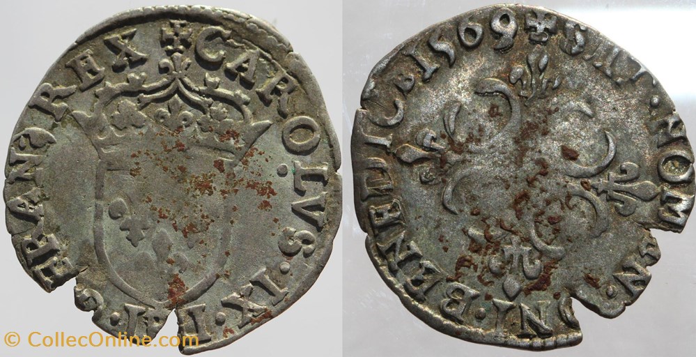 Dy 1083 - Charles IX - Sol - 1569, Toulouse monnaies europe medievale france royales dy 1083 charles ix sol 1569 toulouse