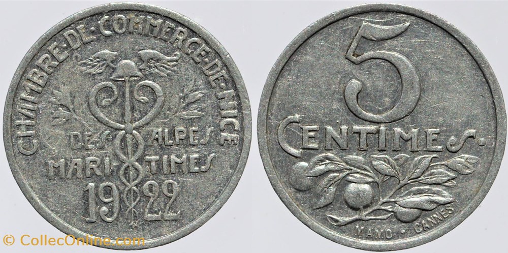 06 - Nice - 5 centimes monnaies monde france 06 nice 5 centimes