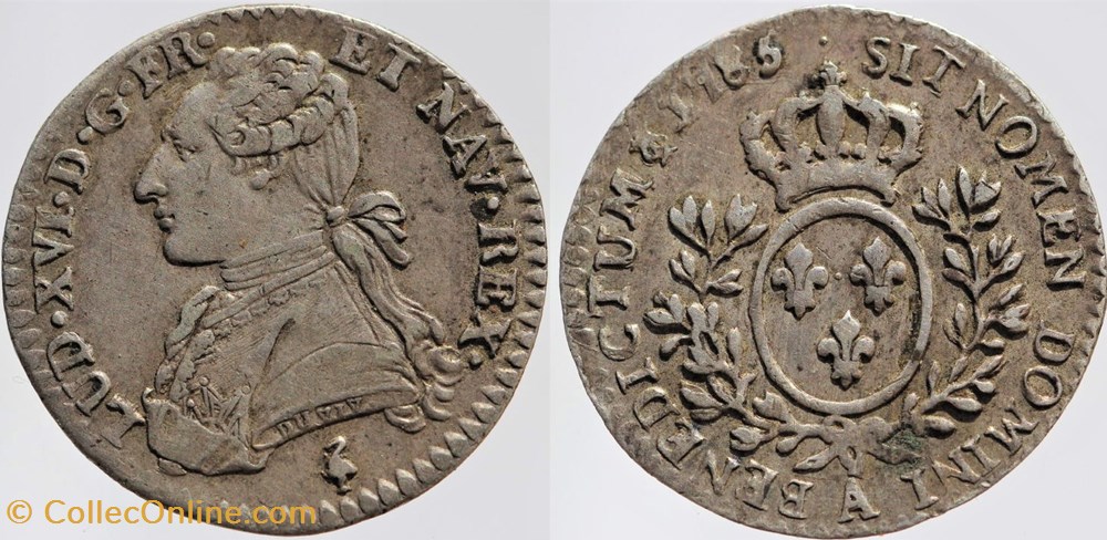 Dy 1711 - Louis XVI - 1/10 d'écu - 1785 Paris monnaies europe medievale france royales dy 1711 louis xvi 1 10 ecu 1785 paris