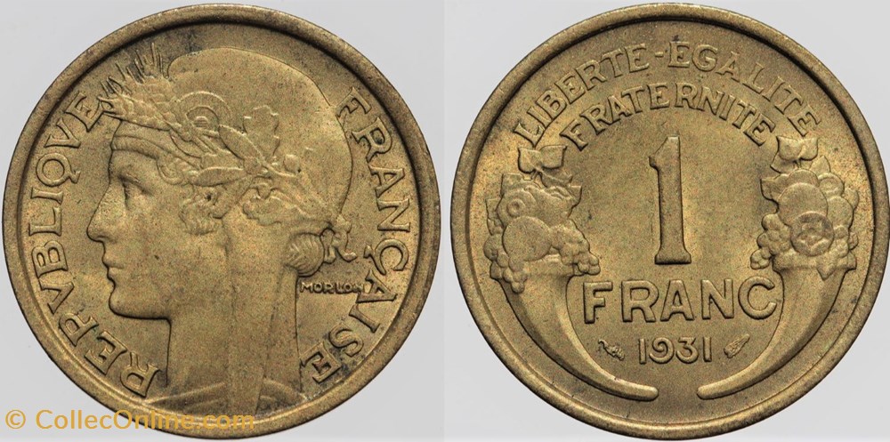 F-219 - Morlon - 1 fr. - 1931 monnaies monde france f 219 morlon 1 fr 1931