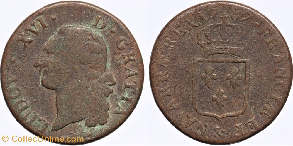 Dy 1714 - Louis XVI - Sol - 1787 Aix monnaies europe medievale france royales dy 1714 louis xvi sol 1787 aix