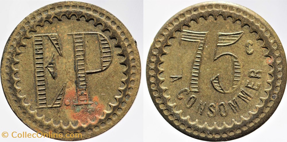 Jeton à consommer - 75 centimes monnaies monde france jeton a consommer 75 centimes