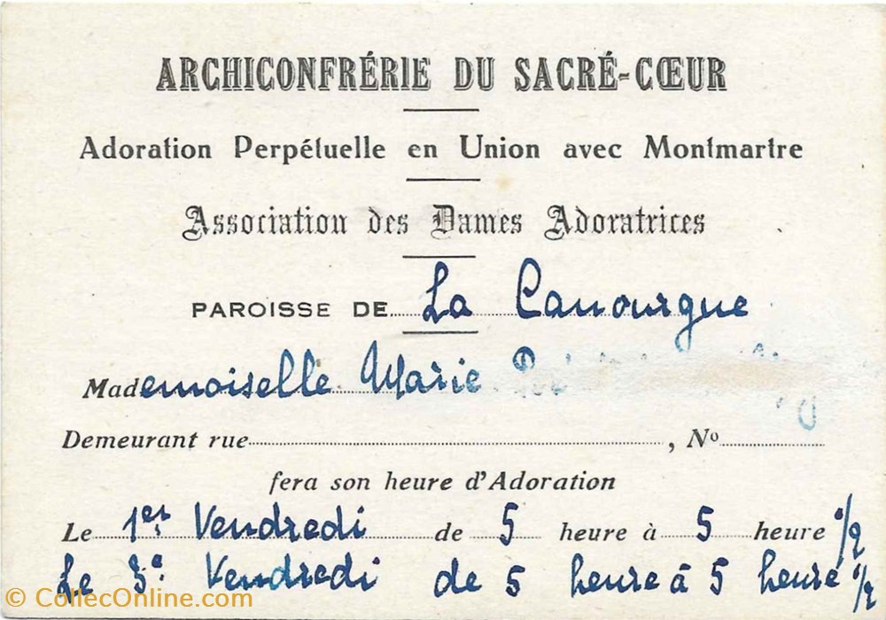 documents anciens autres carte de archiconfrerie du sacre c ur
