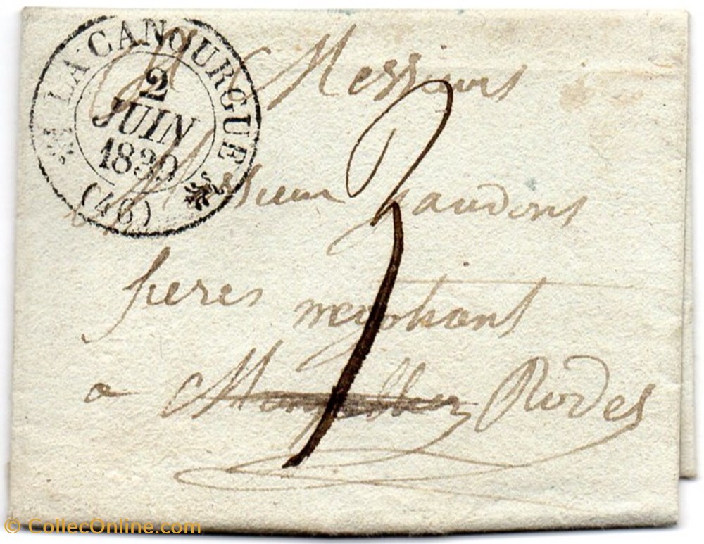1839 - Cachet type 12 documents anciens marques postales europe 1839 cachet type 12