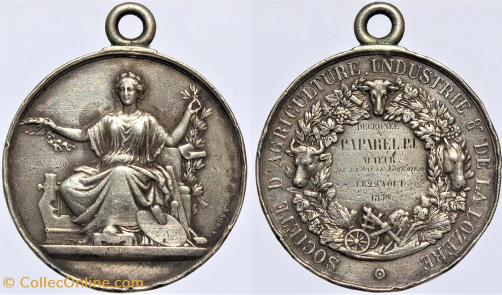 1859 - Récompense d'auteur medailles france 1859 recompense auteur