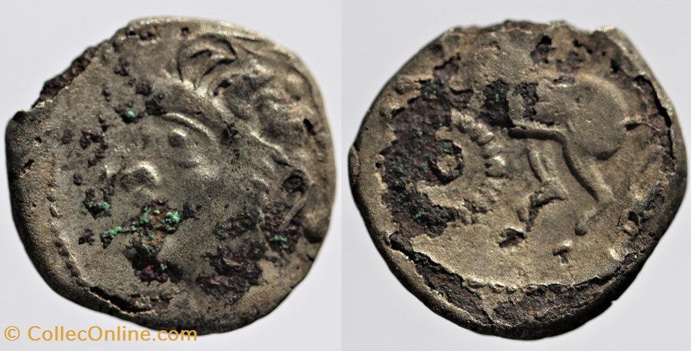 monnaies antiques av jc ap celtes arvernes drachme a anneau perle