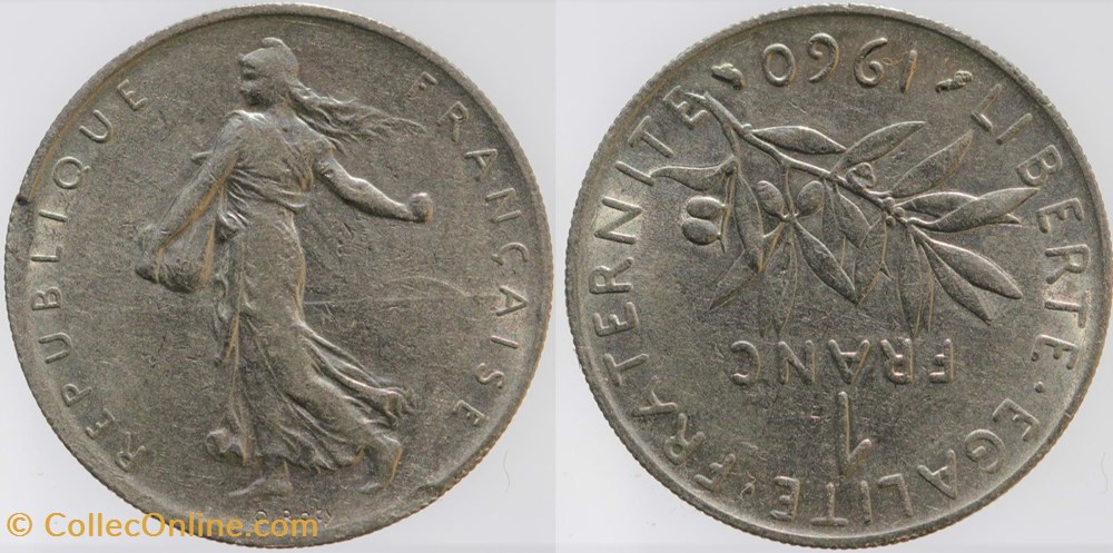 F-226 - Roty - 1 fr. - 1960 médaille monnaies monde france f 226 roty 1 fr 1960 medaille