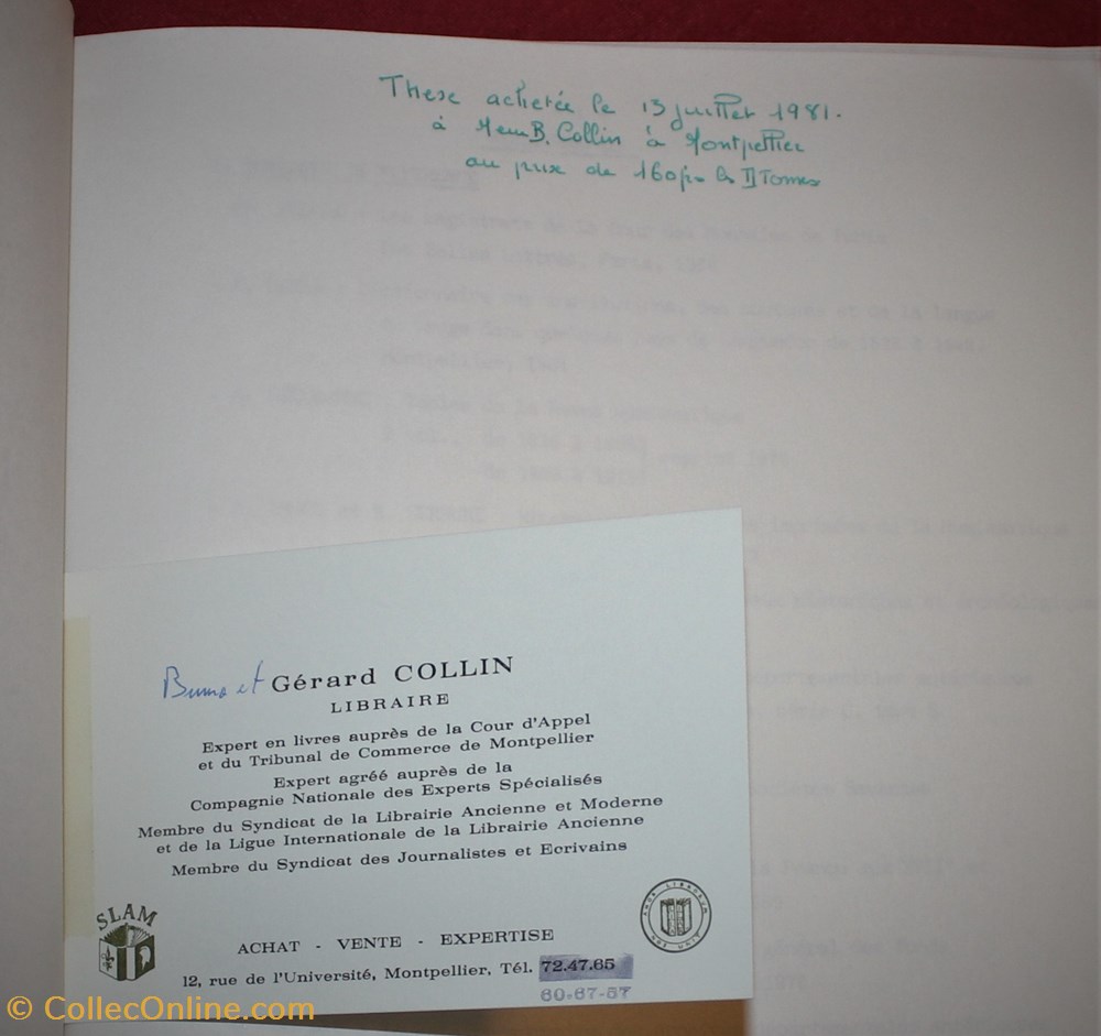 Thèse de Doctorat, B. Collin, 1981 - Atelier de Montpellier 5 monnaies livres ouvrages these de doctorat b collin 1981 atelier de montpellier
