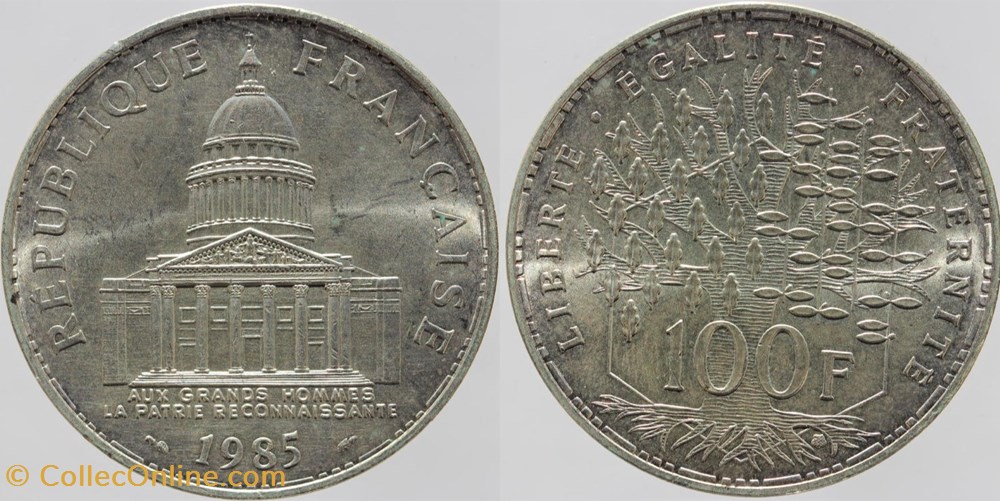 F-451 - Panthéon - 100 fr. - 1985 monnaies monde france f 451 pantheon 100 fr 1985