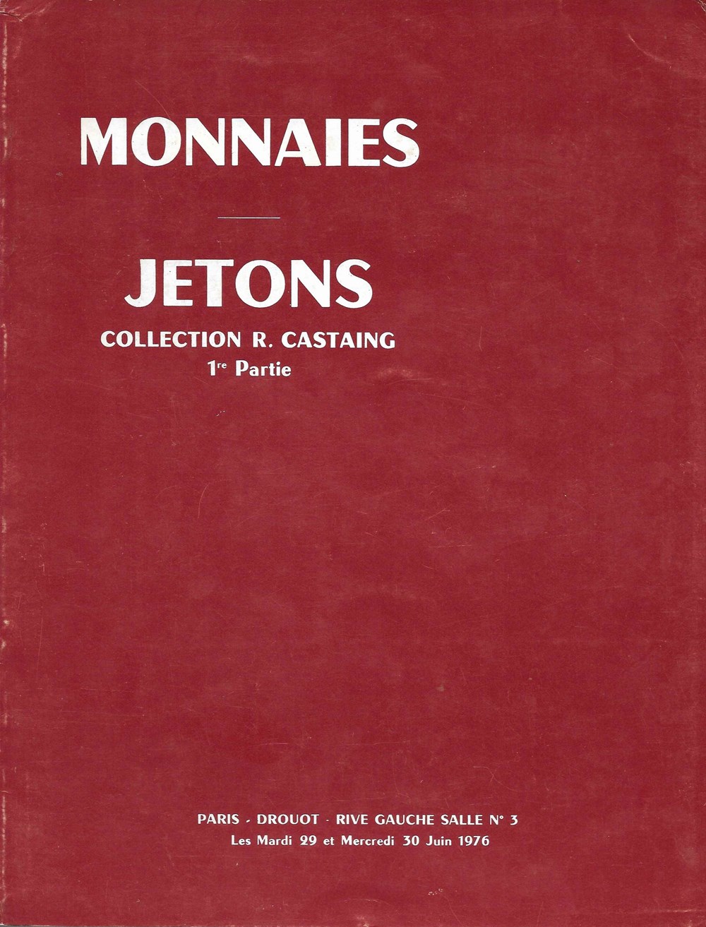 1976 - Vente collection Castaing I monnaies livres ouvrages 1976 vente collection castaing i