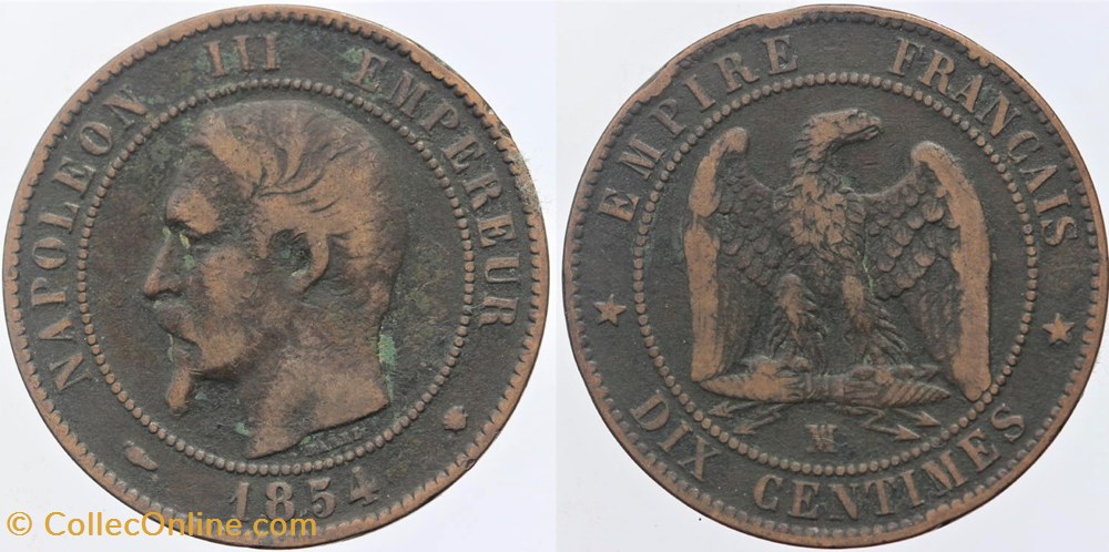 monnaies monde france f 133 second empire 10 centimes 1854 ma