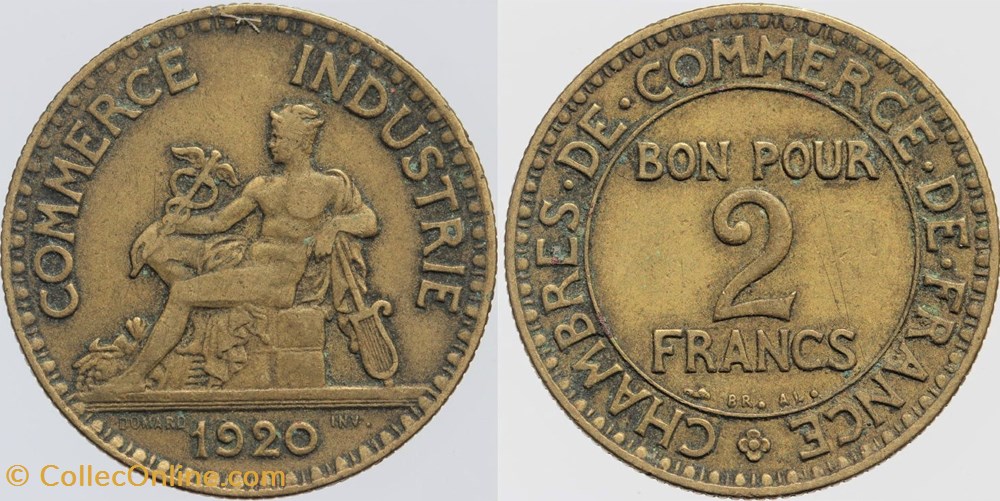 monnaies monde france f 267 domard 2 frs 1920