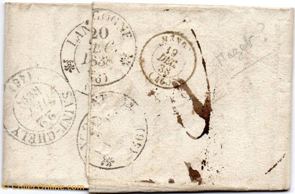 documents anciens marques postales europe 1838 cachet type 12