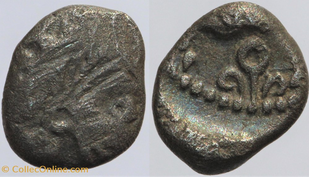 Arvernes - Obole au fleuron monnaies antiques av jc ap celtes arvernes obole au fleuron