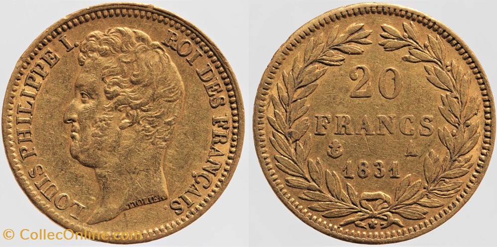 F-524 - Louis Philippe I - 20 franc - 1831 A monnaies monde france f 524 louis philippe i 20 franc 1831 a
