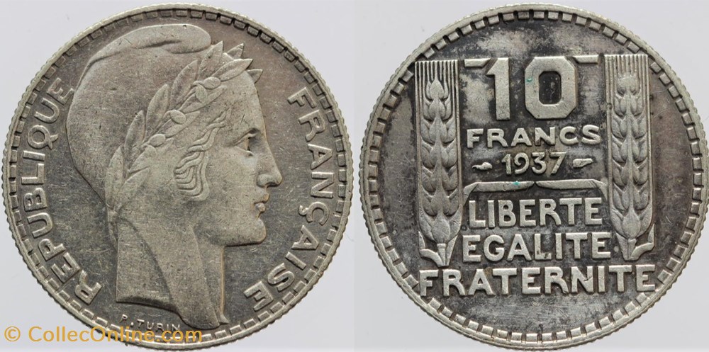 monnaies monde france f 360 turin 10 fr 1937