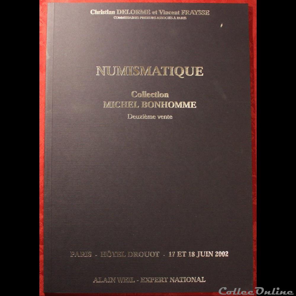2001 2002 - Vente collection M. Bonhomme 3 monnaie livre ouvrage 2001 2002 vente collection m bonhomme