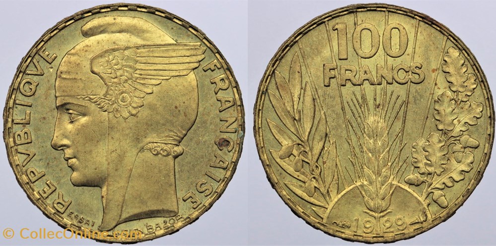 F-554 - Bazor - 100 fr. - 1929 essai monnaies monde france f 554 bazor 100 fr 1929 essai