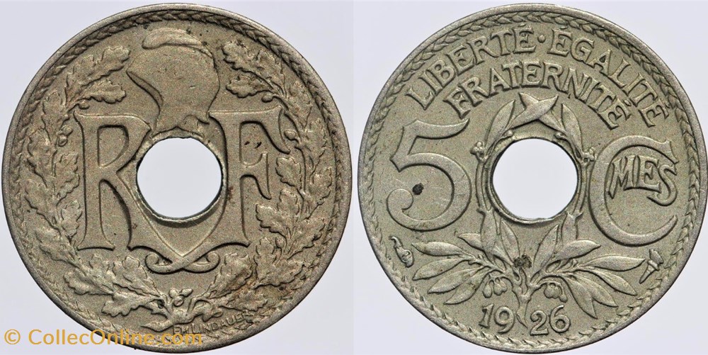 F-122 - Lindauer - 5 c. - 1926 monnaies monde france f 122 lindauer 5 c 1926