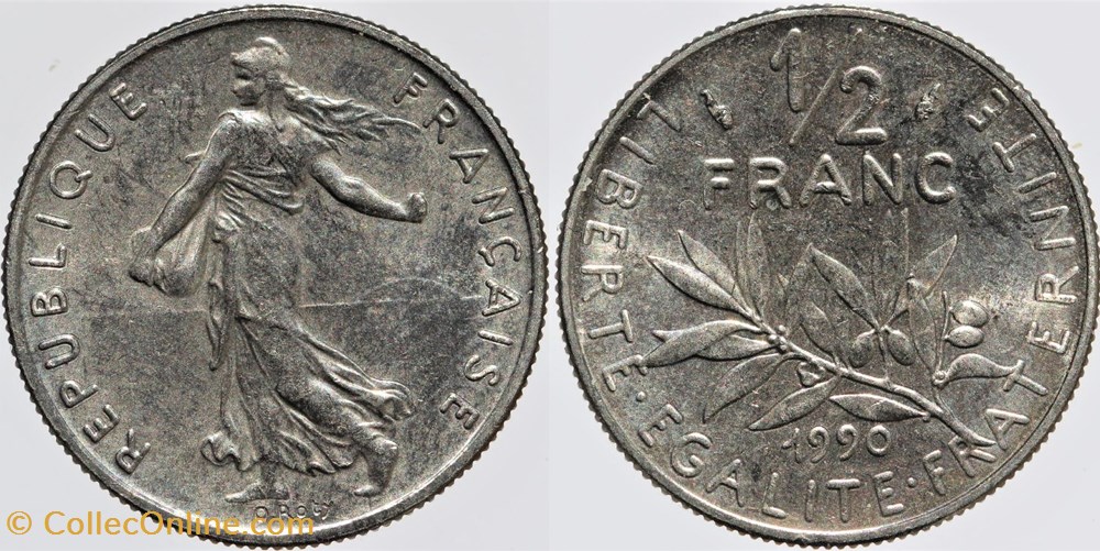 F-198 - Roty - 1/2 fr. - 1990 monnaies monde france f 198 roty 1 2 fr 1990
