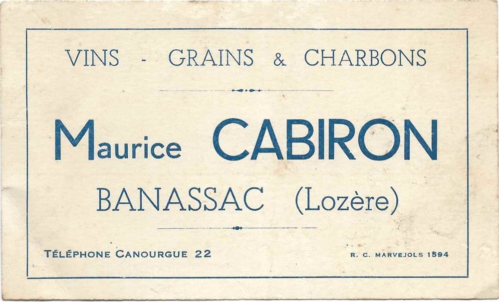 Cabiron Maurice (1934) documents anciens factures commerciaux cabiron maurice 1934