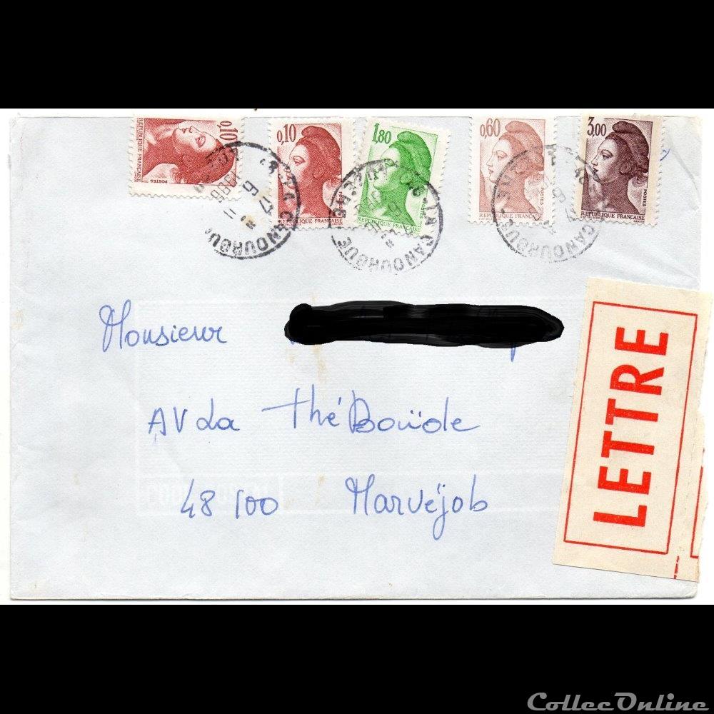 marque postale europe france 1986 type a9 48 la canourgue