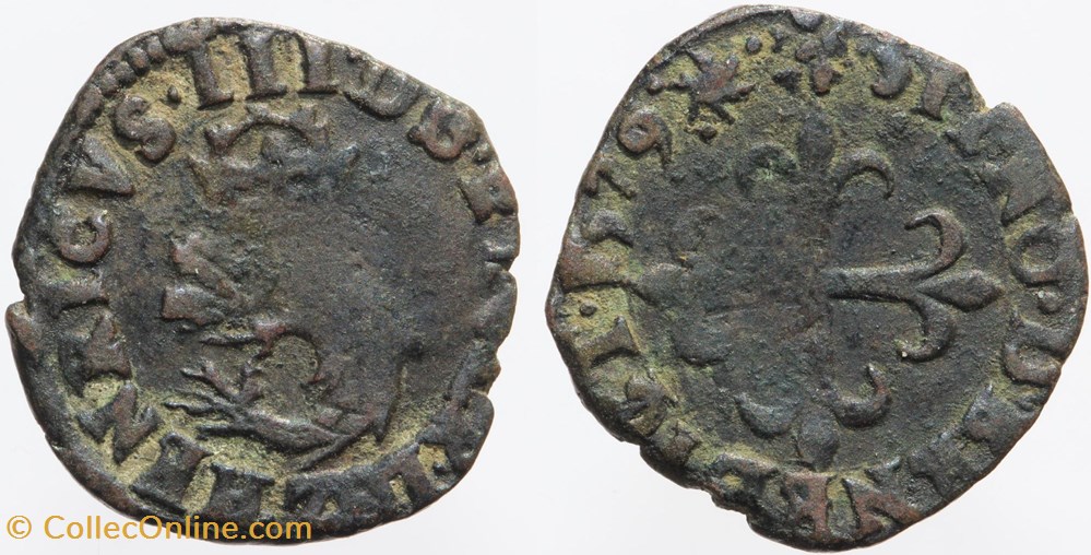 monnaies europe medievale france royales dy 1148 henri iii liard 1579 grenoble