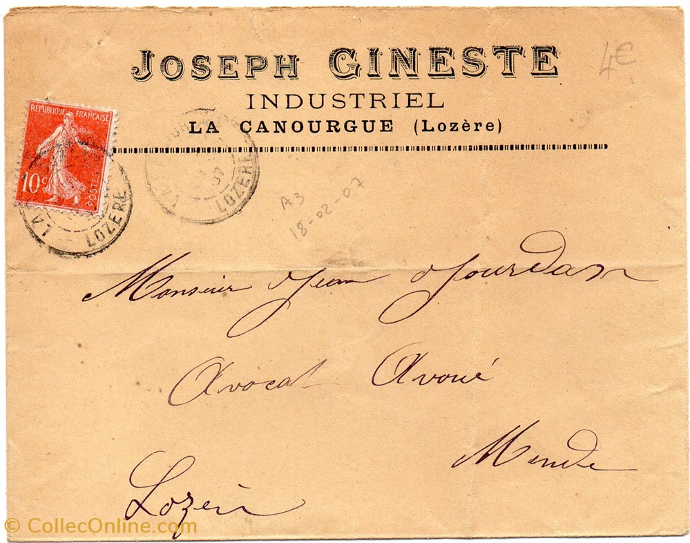 documents anciens factures commerciaux gineste joseph 1907