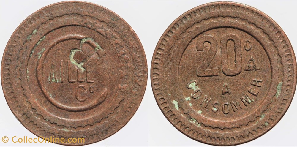Jeton à consommer - 20 centimes monnaies monde france jeton a consommer 20 centimes
