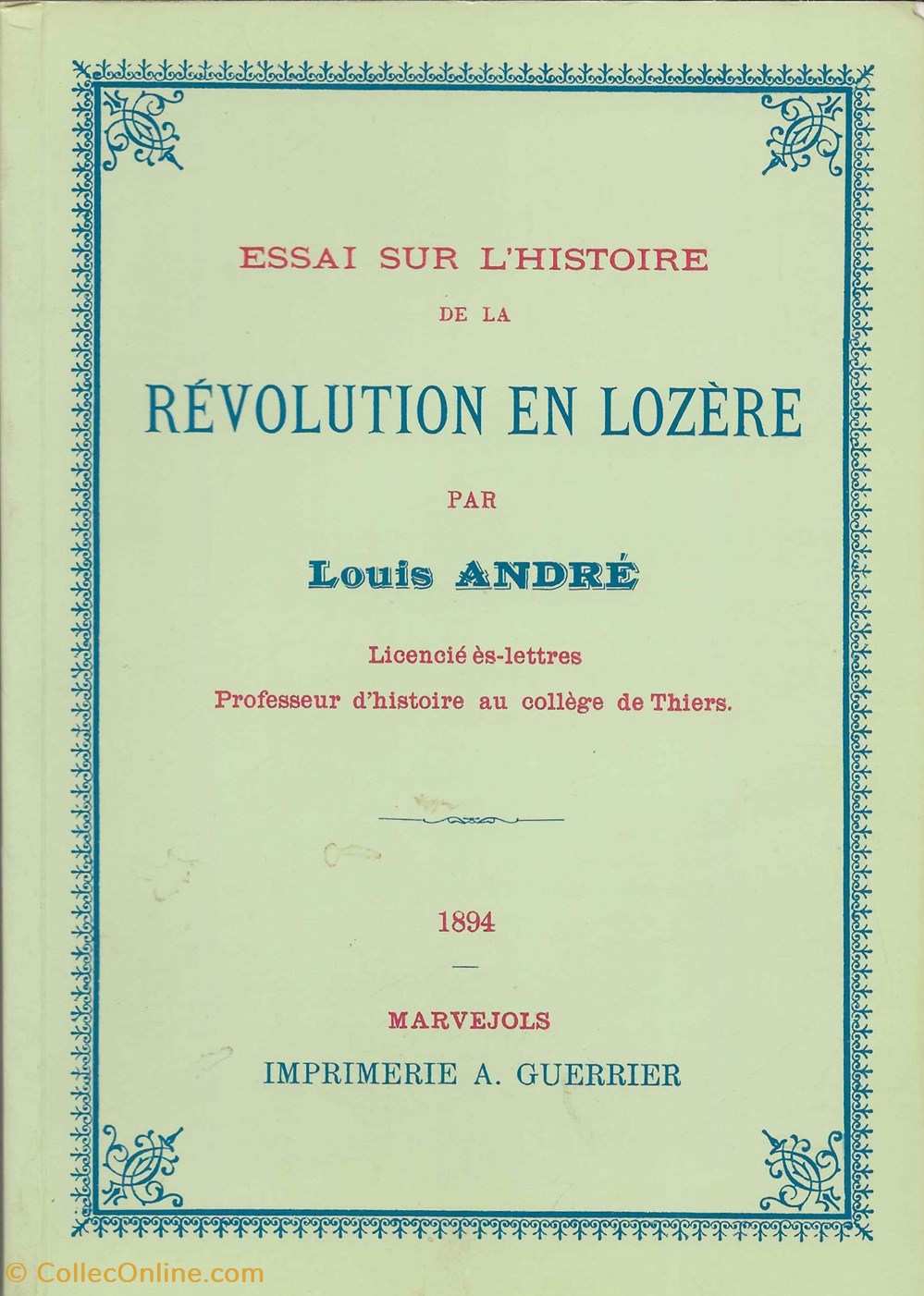 livres bd revues 1894 essai sur histoire de la revolution en lozere