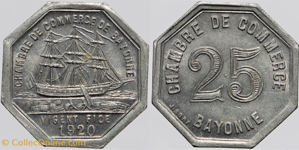 monnaies monde france 64 bayonne 25 centimes