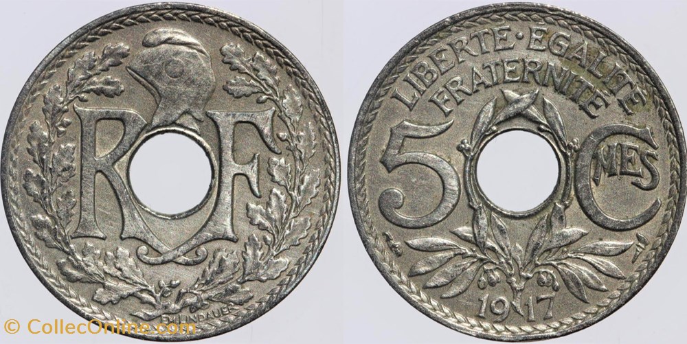F-121 - Lindauer - 5 c. - 1917 monnaies monde france f 121 lindauer 5 c 1917
